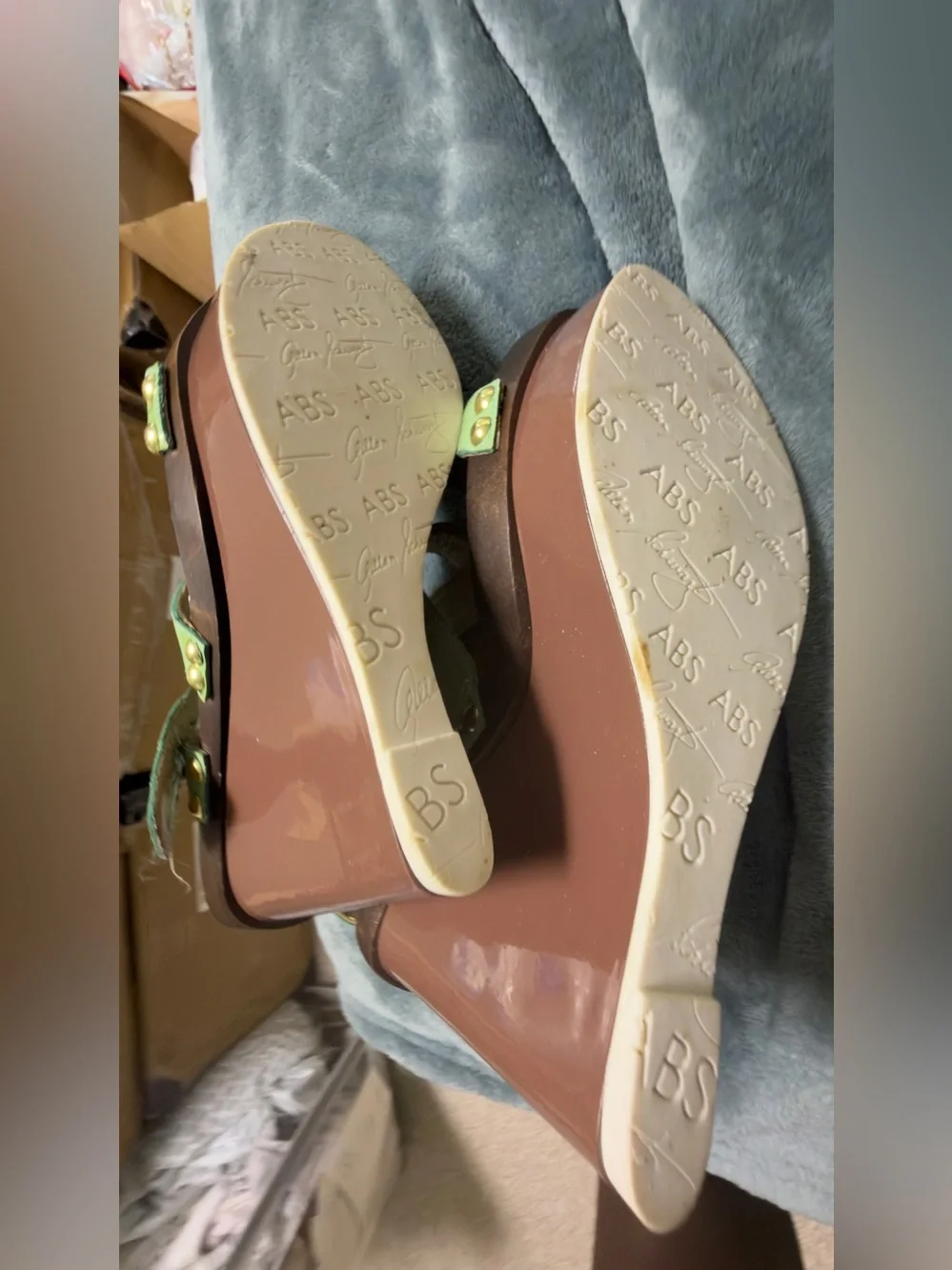ABS Allen Schwartz Mint Green Platform Sandals